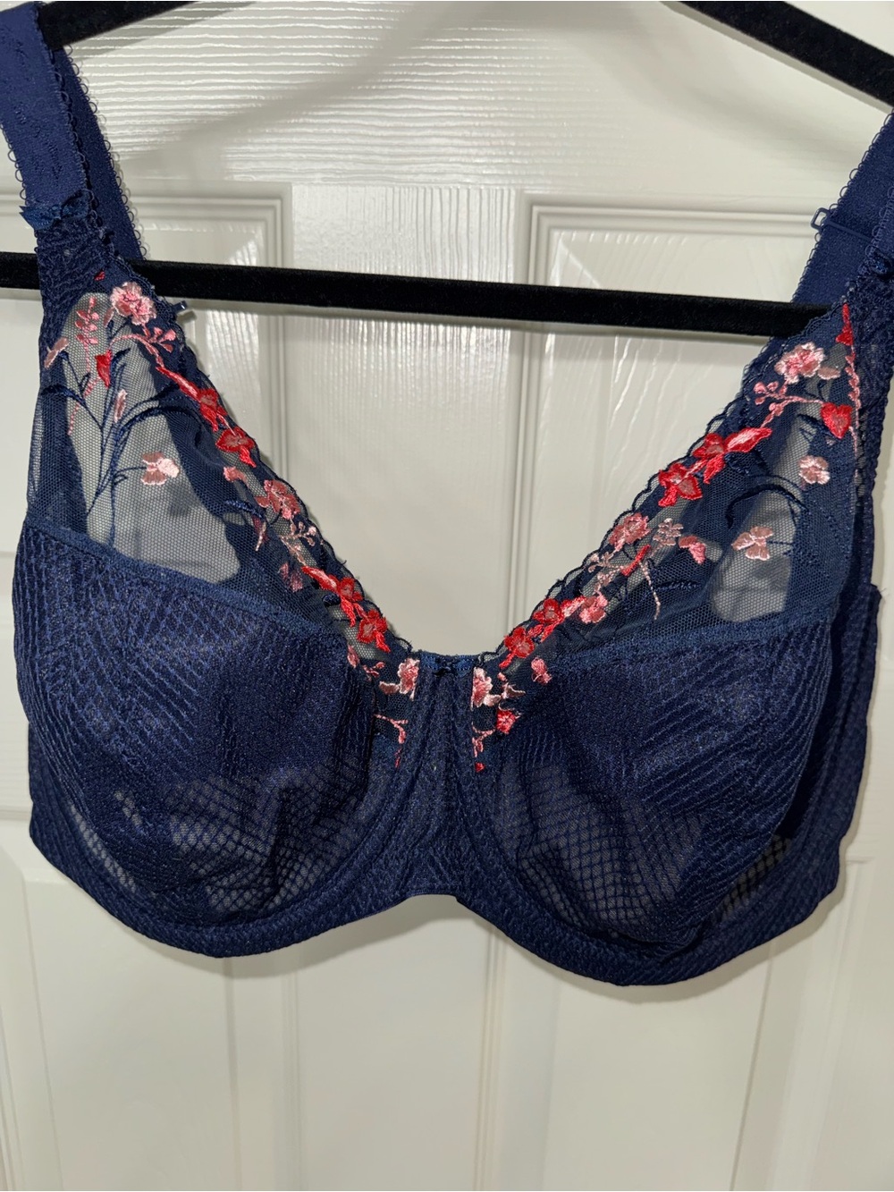 Elomi Charley Plunge Bra 38H UK 38K US Navy Floral EL4380